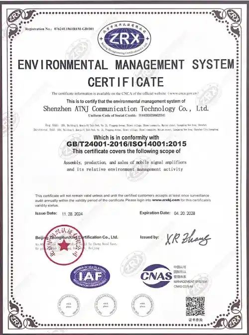 ISO 14001:2015 Certificate