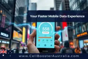 A person using his phone outdoors, enjoying a fast and reliable connection as he improves mobile data speed with a signal booster.